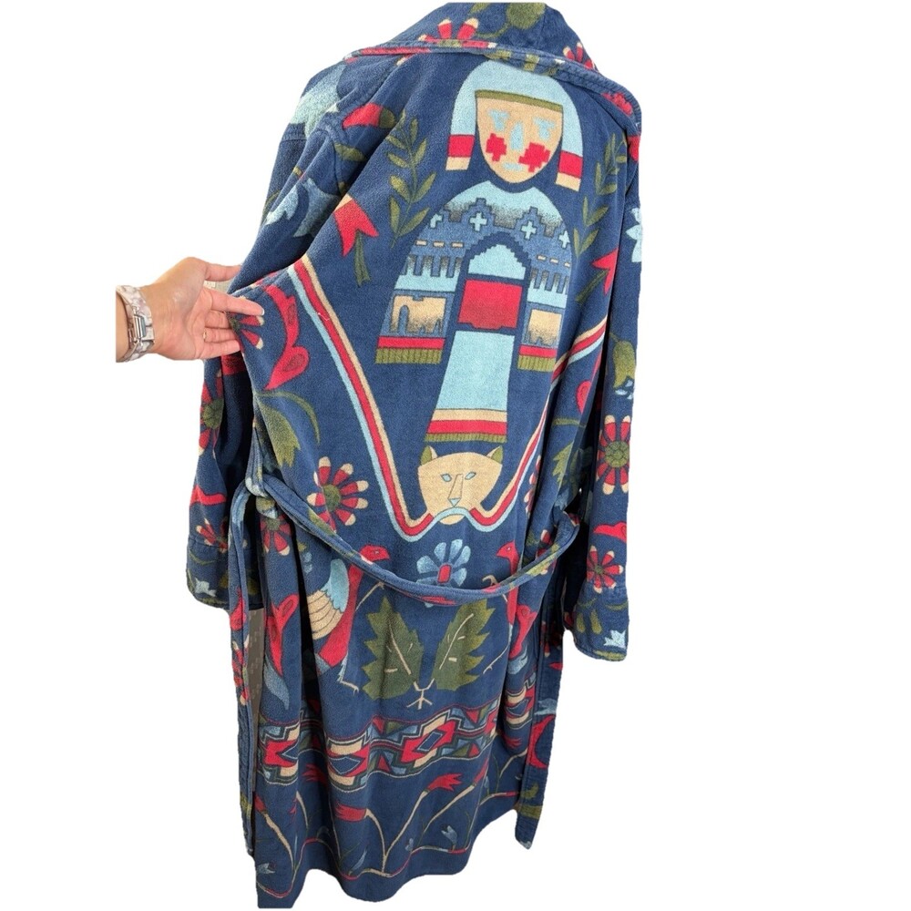 Created For Smithsonian Native American Terry 100% Cotton Robe OSFM - Picture 3 of 6